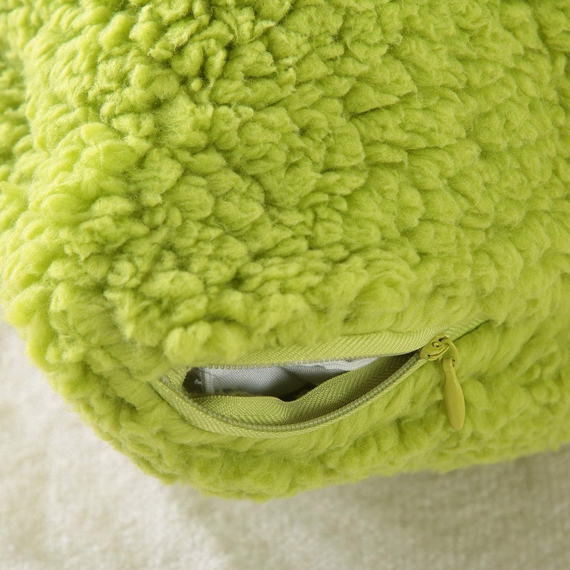 Reafort Ultra Soft Sherpa Body Pillow Cover/Case with Zipper Closure 21"x54" (21"x54" Body Pillow Cover, Lime) - Image 4